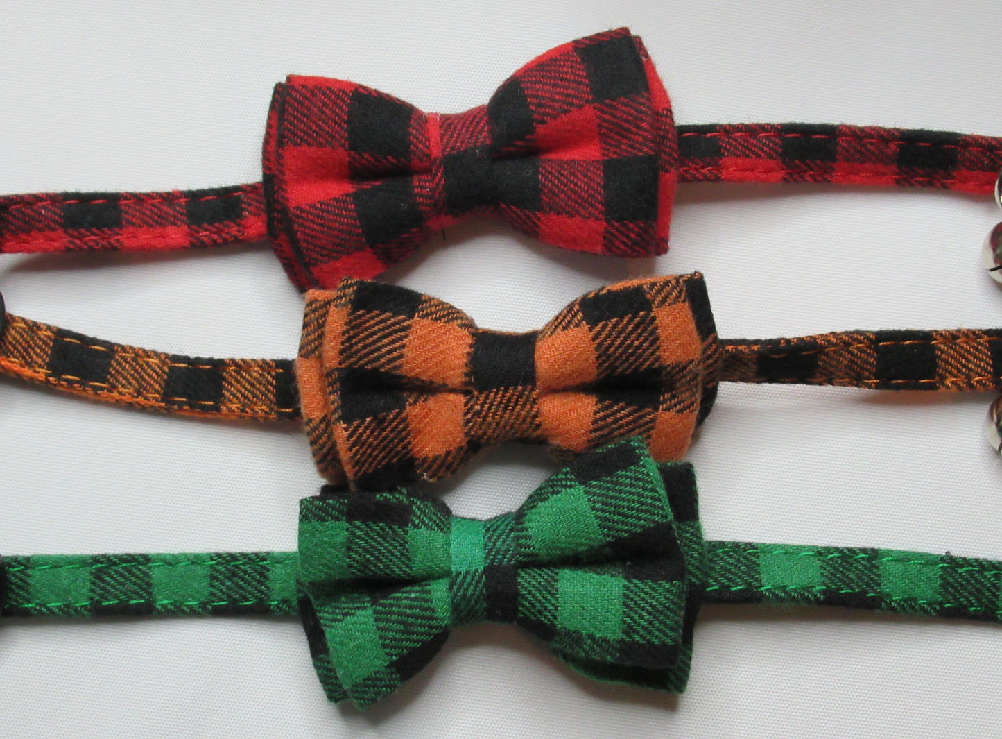 Cat collar, plaid multi-pack in three colours